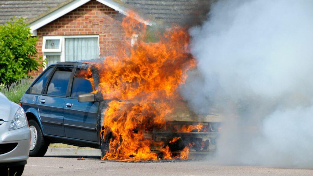 Causes of parked car catching fire