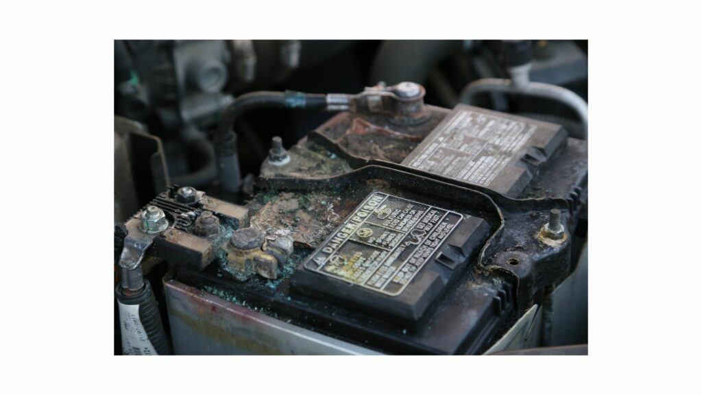 Damaged car battery