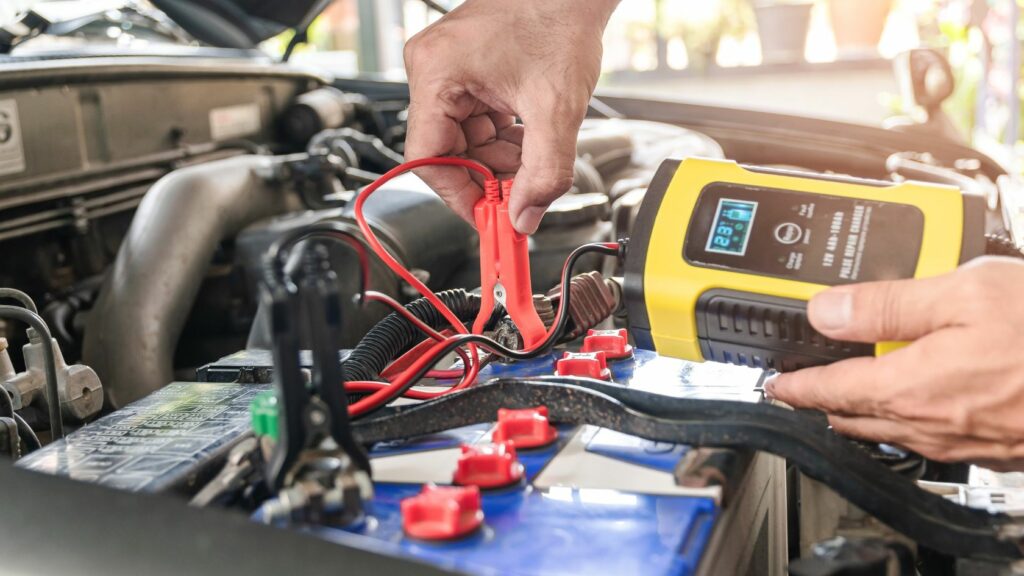 Battery Tender Getting Connected On Car Battery