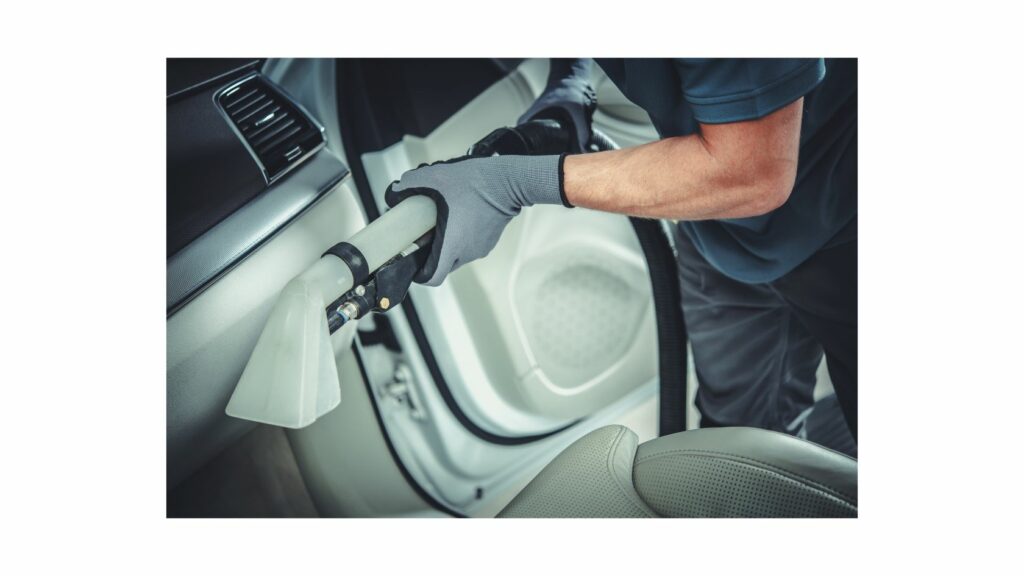 Cleaning Car Interior With Dry Vacuum Cleaner