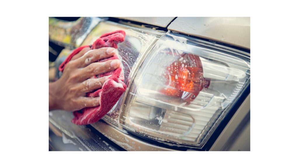 Cleaning a car headlight