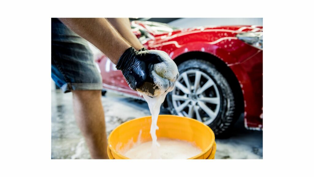 Rinsing A Car Wash Shampoo