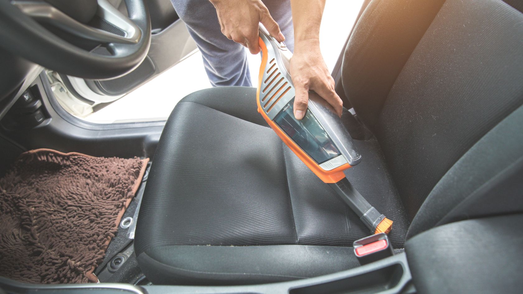 Vacuuming A Car Seat