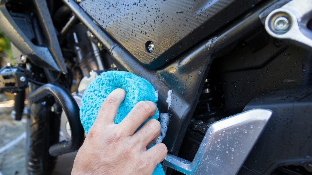 Cleaning Water Spot from Motorcycle