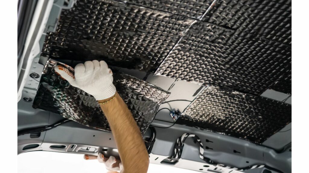 Installing Sound Deadening Mats on Car Roof