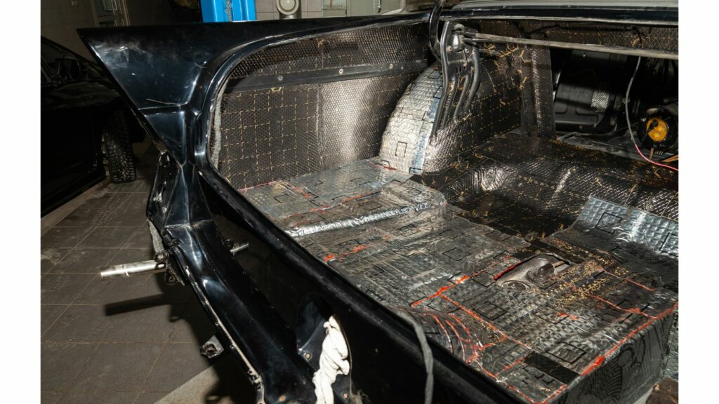 Sound Deadening Mats on Car Trunk