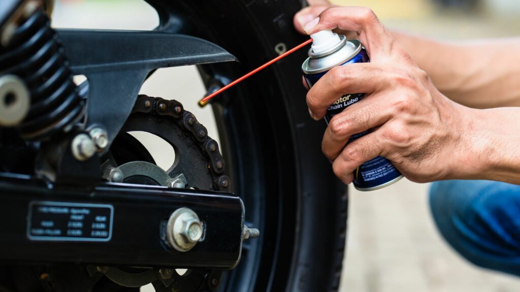 Cleaning a Motorcycle Chain with Spray Cleaner