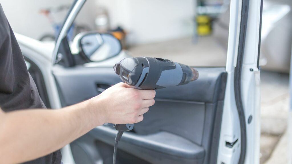 Using a Heat Gun on Car Door Interior