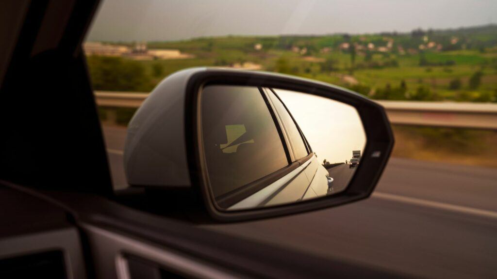 Blind Spot Appearing in a Car Side Mirror