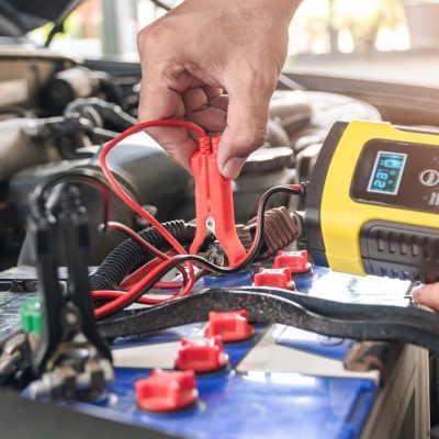 Battery Tender Getting Connected On Car Battery