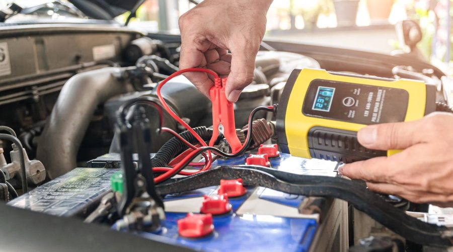 Battery Tender Getting Connected On Car Battery