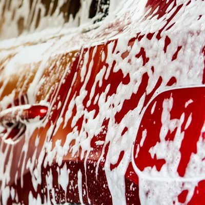 Car Exterior With Shampoo