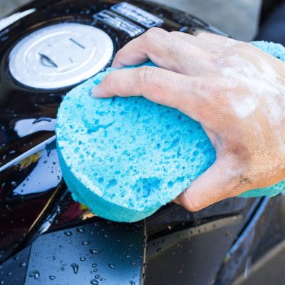 Cleaning Motorcycle Plastic With A Pad