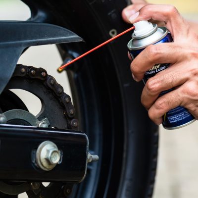 Cleaning a Motorcycle Chain with Spray Cleaner