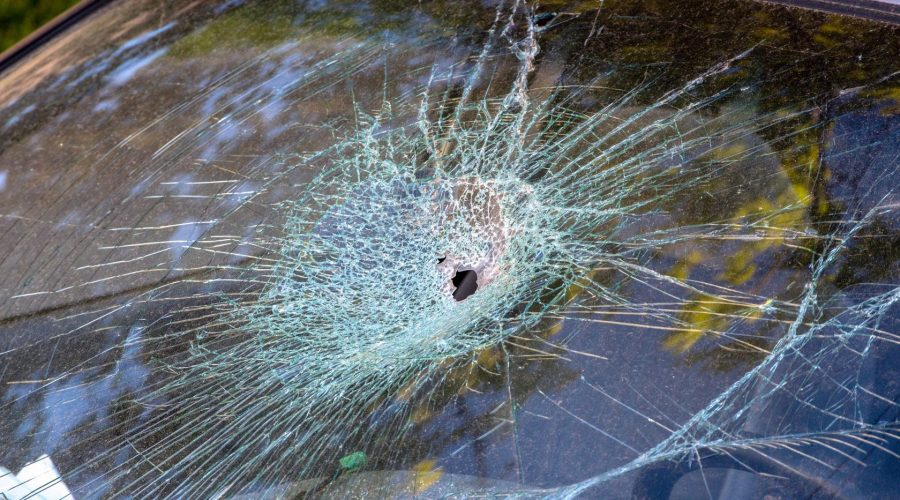 Cracked Windshield Of A Car