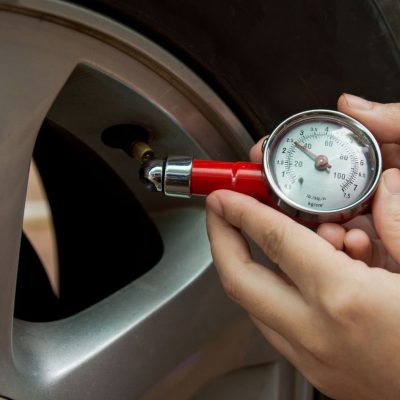 Digital Tire Pressure Gauge Reading