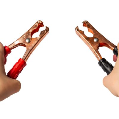 Jumper Cables Clamps Close To Each Other