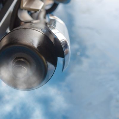 Motorcycle blowing white smoke