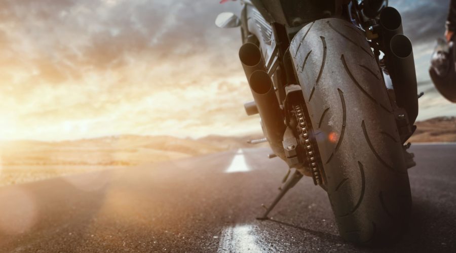 Motorcycle Standing On The Road